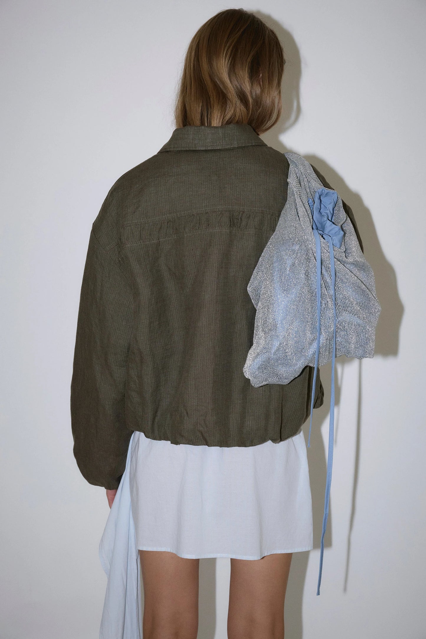 Pintuck Jacket- Khaki Stripe