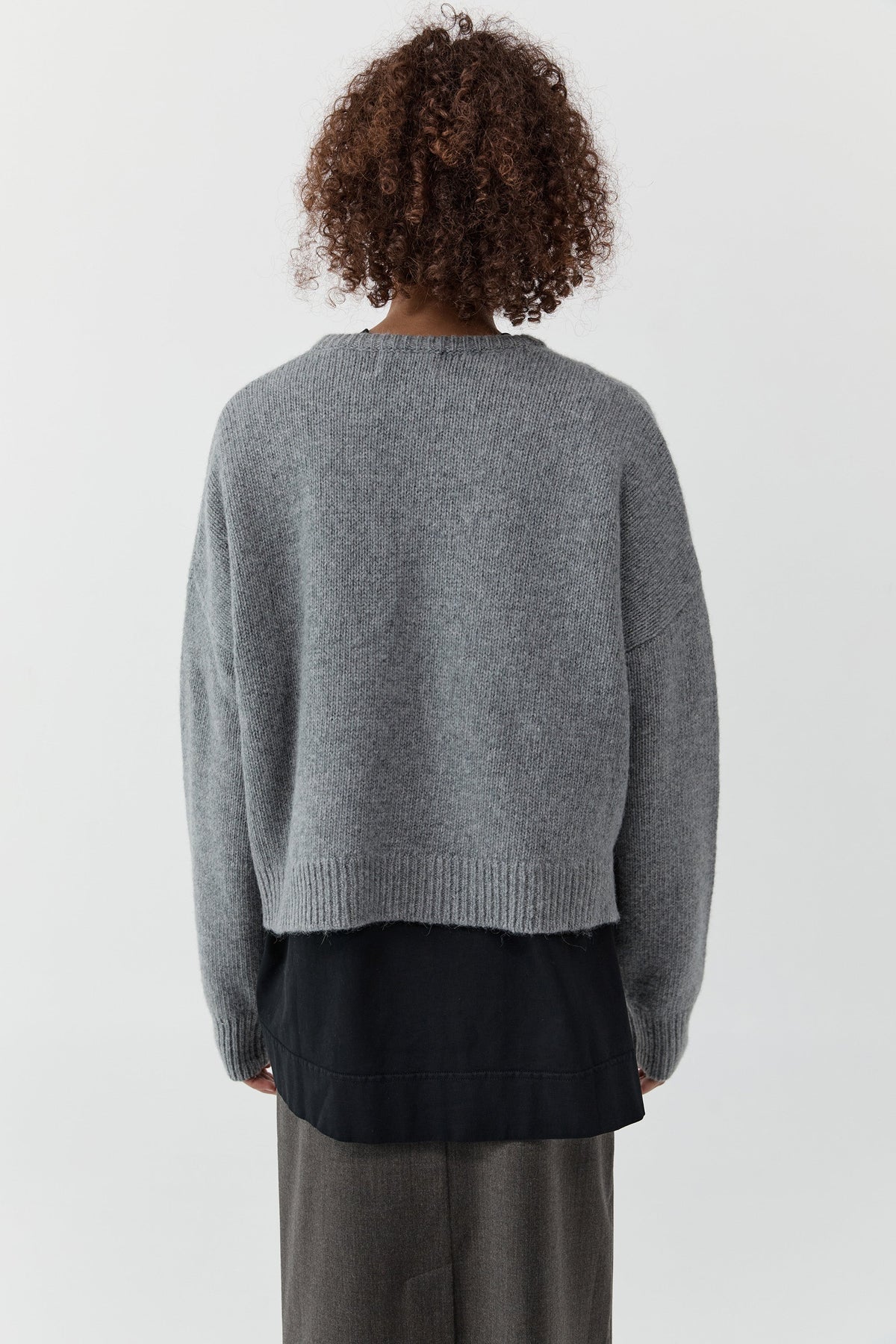 Cropped Sweater- Concrete