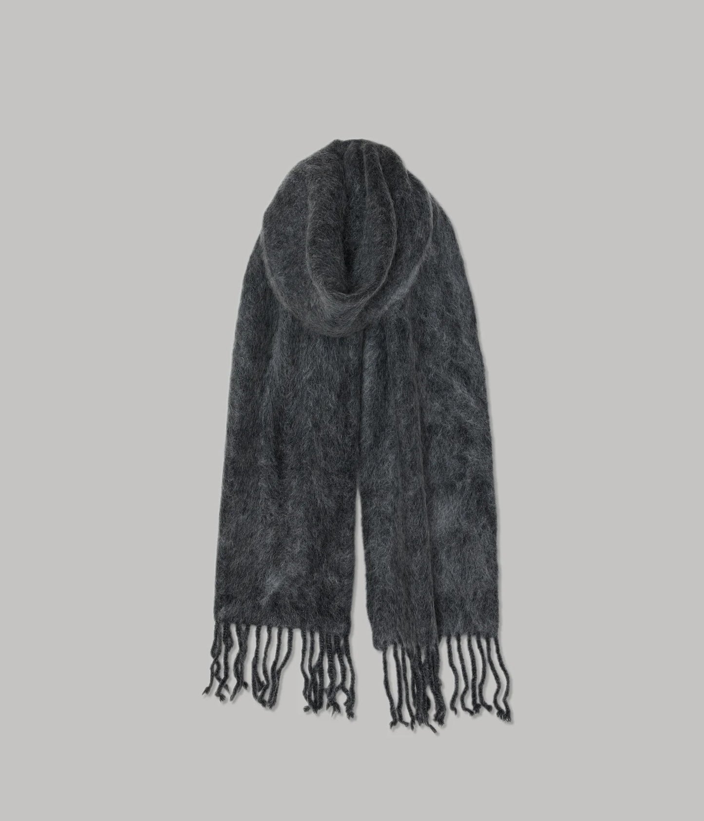 Brushed Mohair Scarf in Charcoal