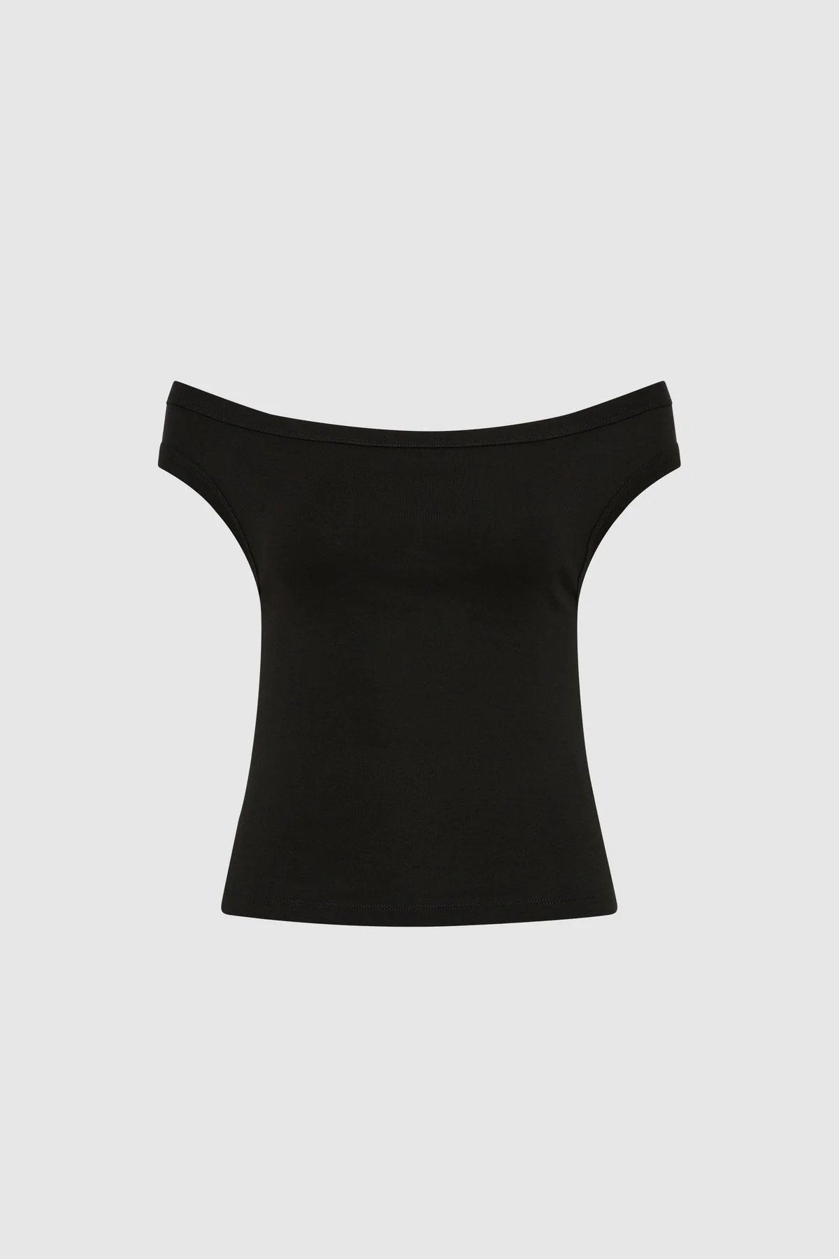 Organic Cotton Off Shoulder Top - Jet Black
