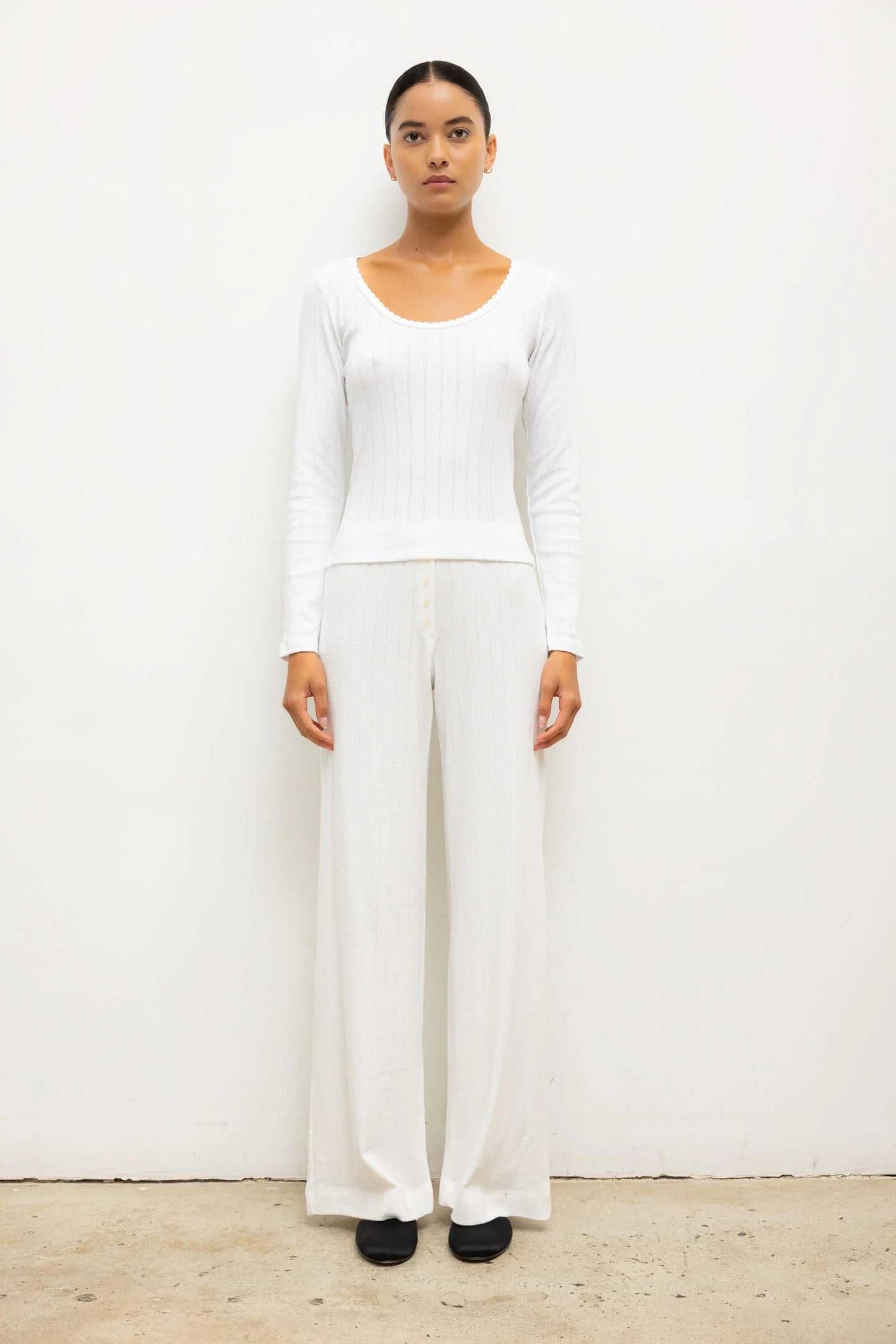 Pointelle Boxer Pant - White