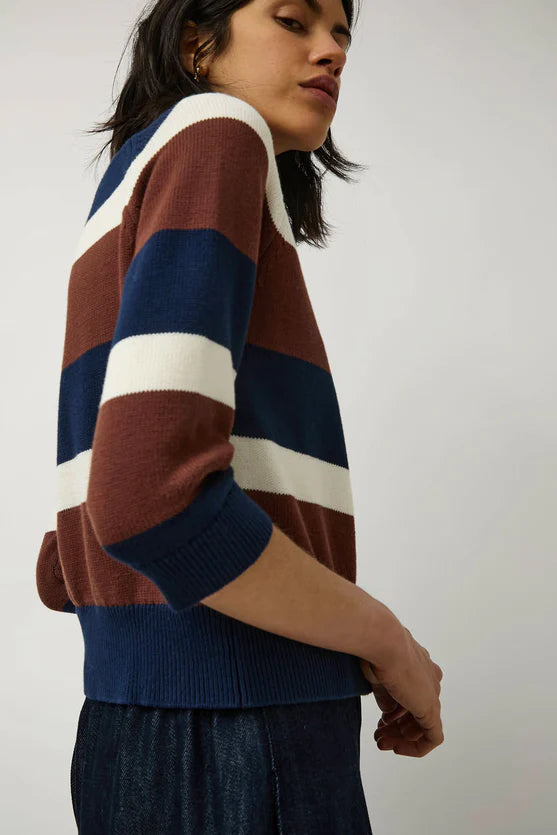 Colette Cardi in Navy and Brown Stripe