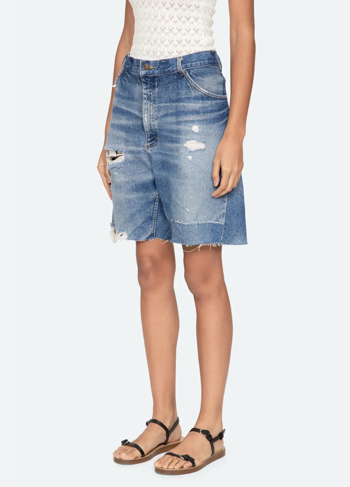 Milene Denim Knee Shorts