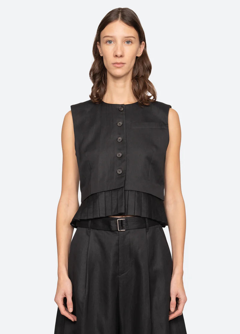 Angelina Suiting Vest - Black