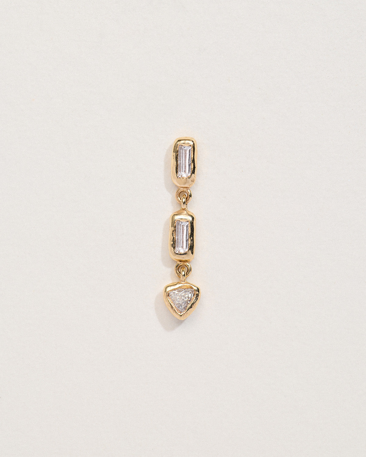 Baguette Triangle Single Stud Earring