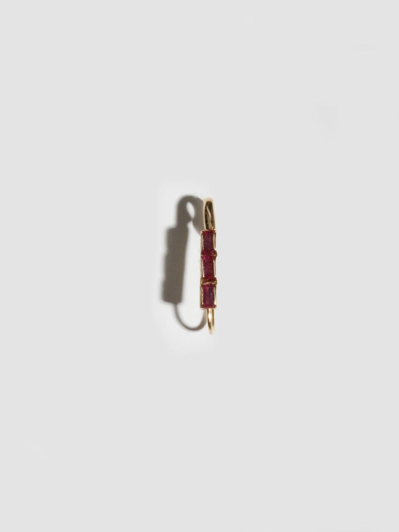 Mini Baguette Safety Pin Ruby (Red)