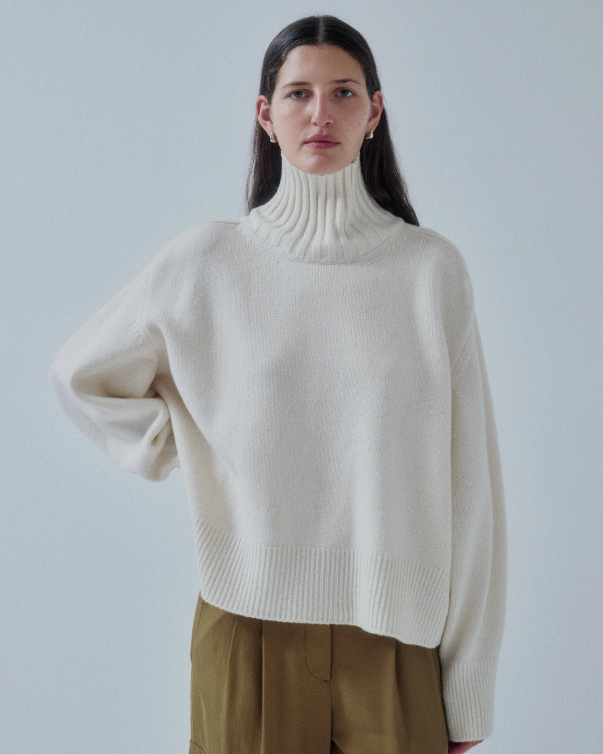 Highcollar Sweater in Off White