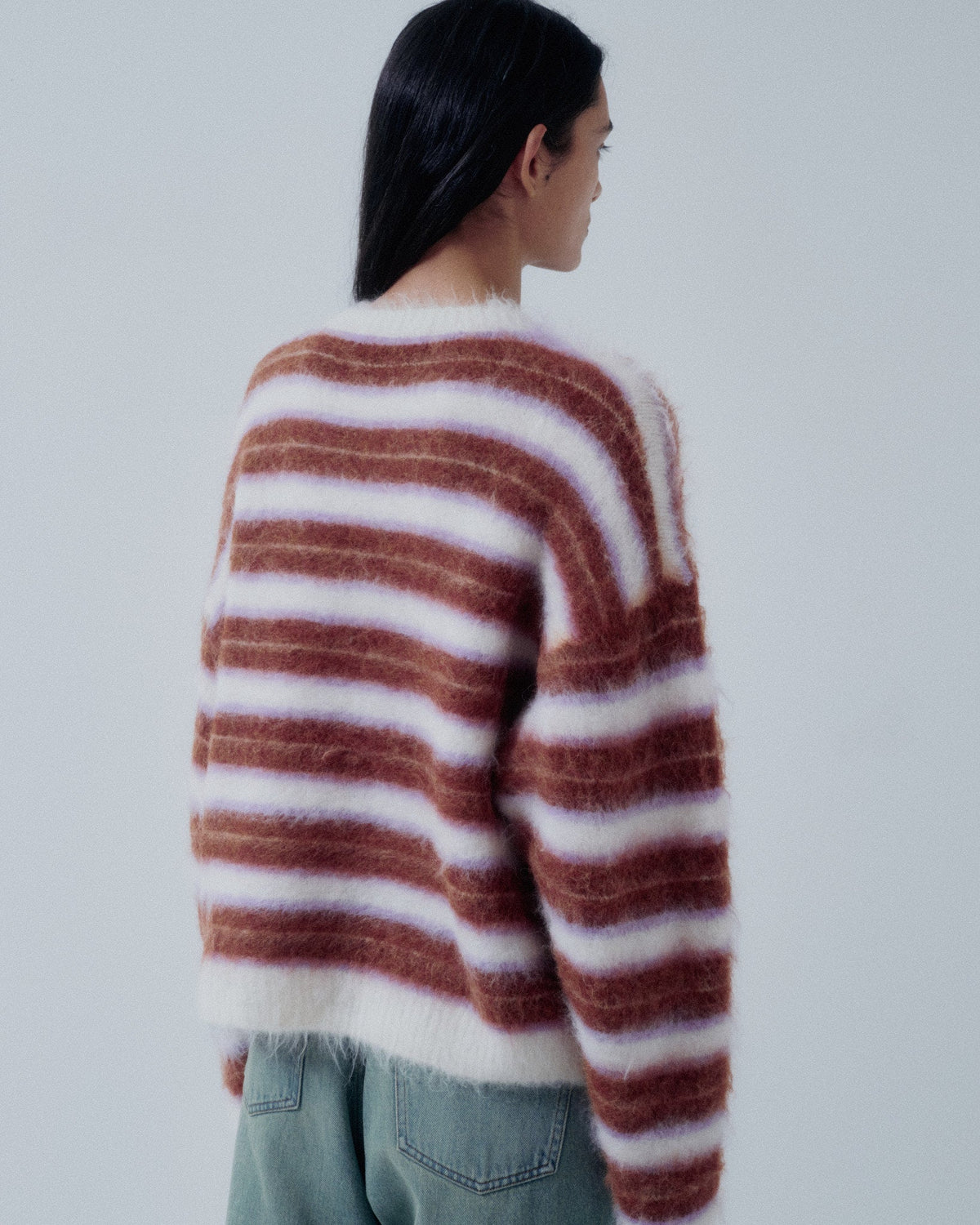 Fuzzy Striped Sweater in Stripes