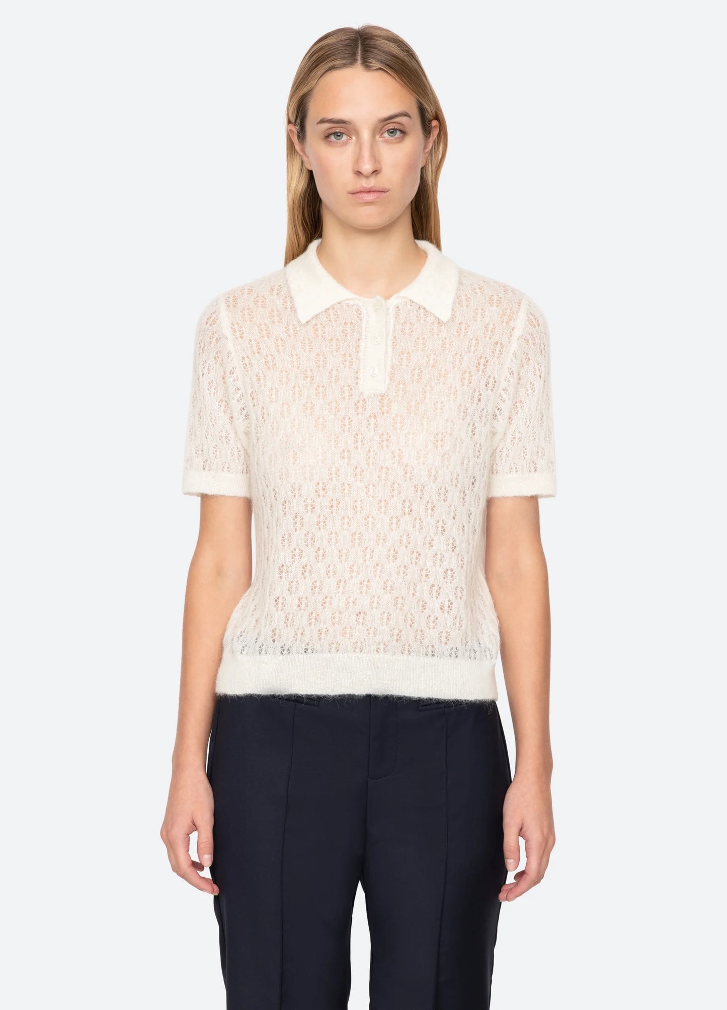 TEAGAN KNIT S/SLV SWEATER - Cream