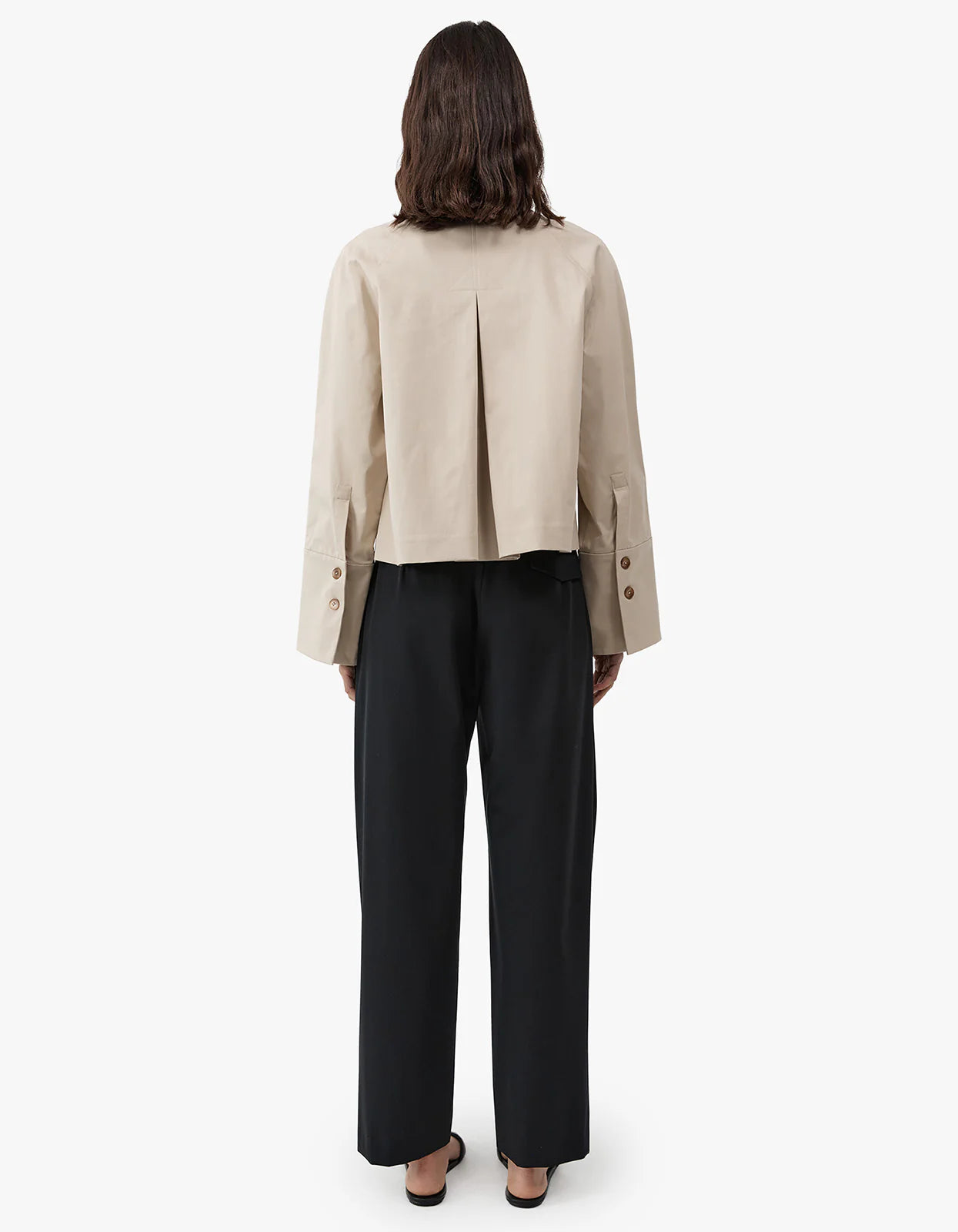 Cropped Cotton Shirt Jacket