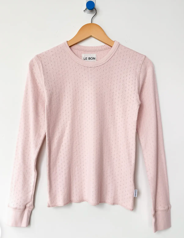 Pointelle Fundamental Tee - Baby Pink