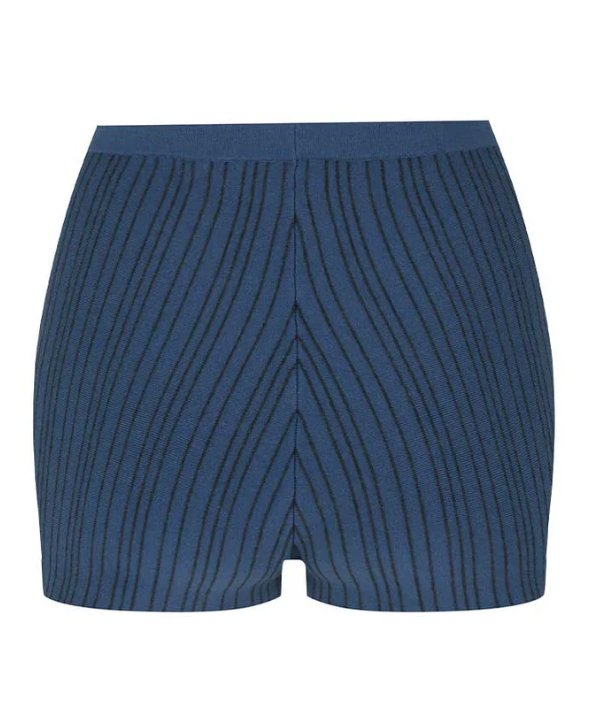 PATTY PINSTRIPE WOOL SHORT - DENIM