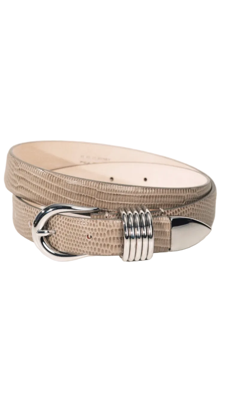 Hollyhock Grey Lizard Silver Belt