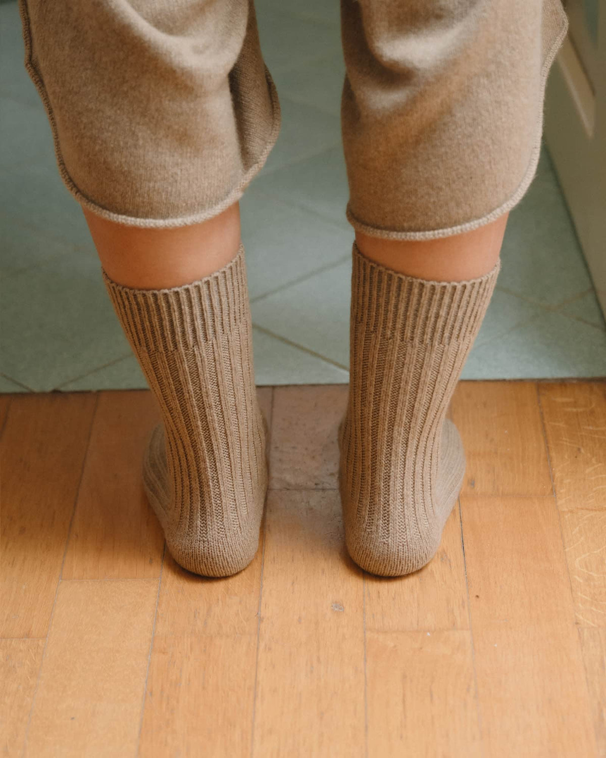 Rib Overankle Socks - Cashmere Rib