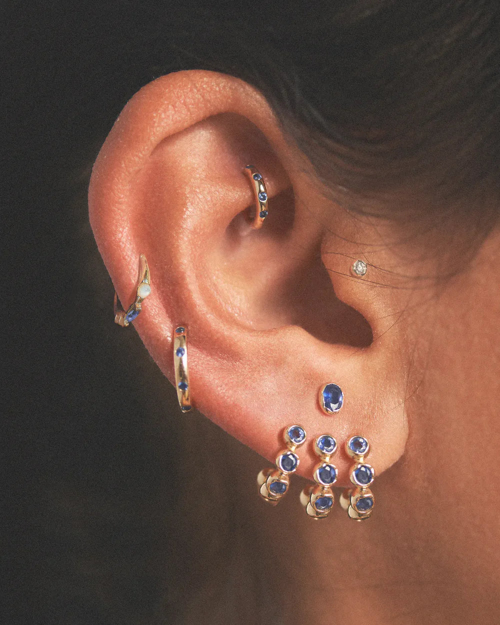 Molten Stone Single Huggie Earring