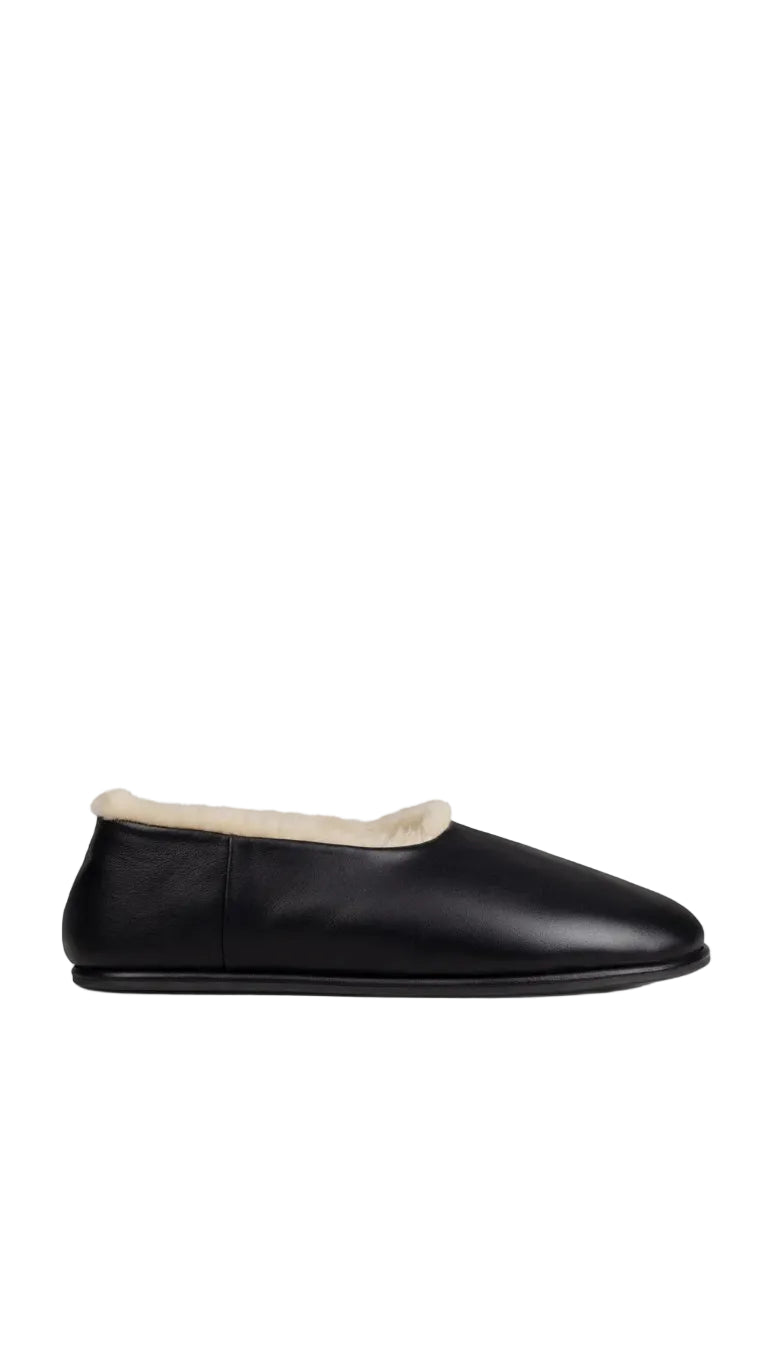 Vico Mule - Black with Shearling