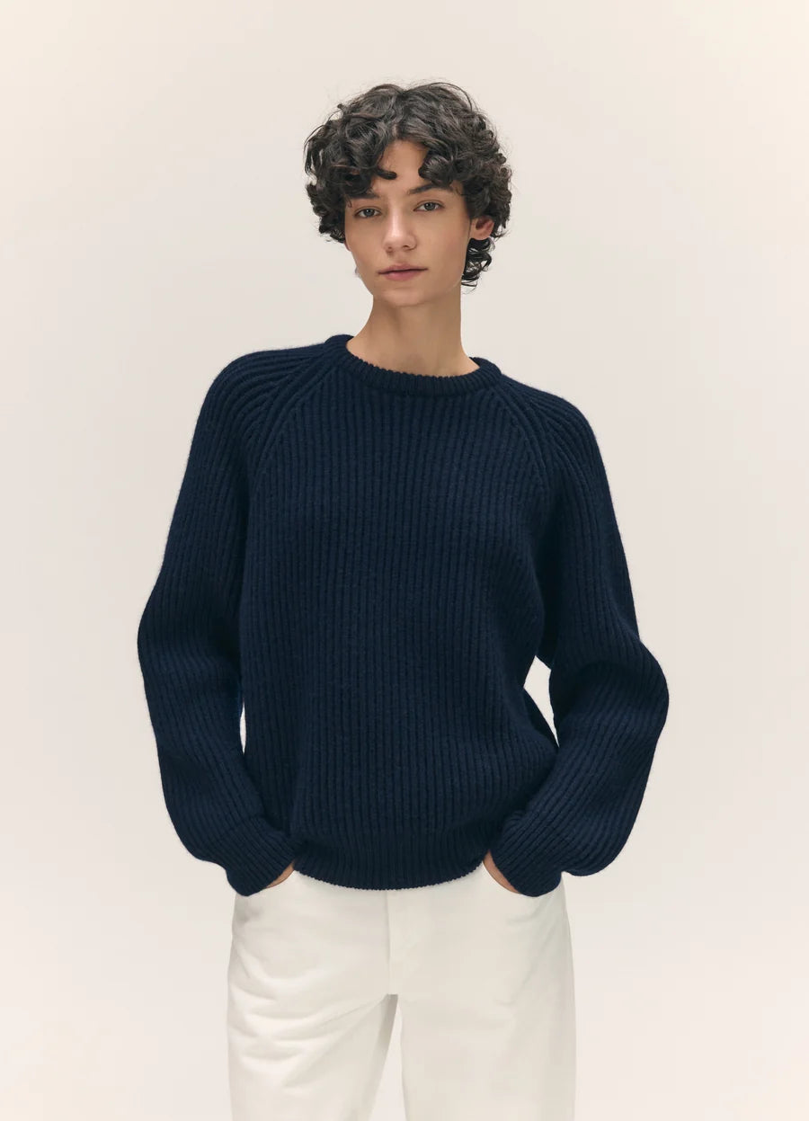 Rowan Rib Crew - Navy