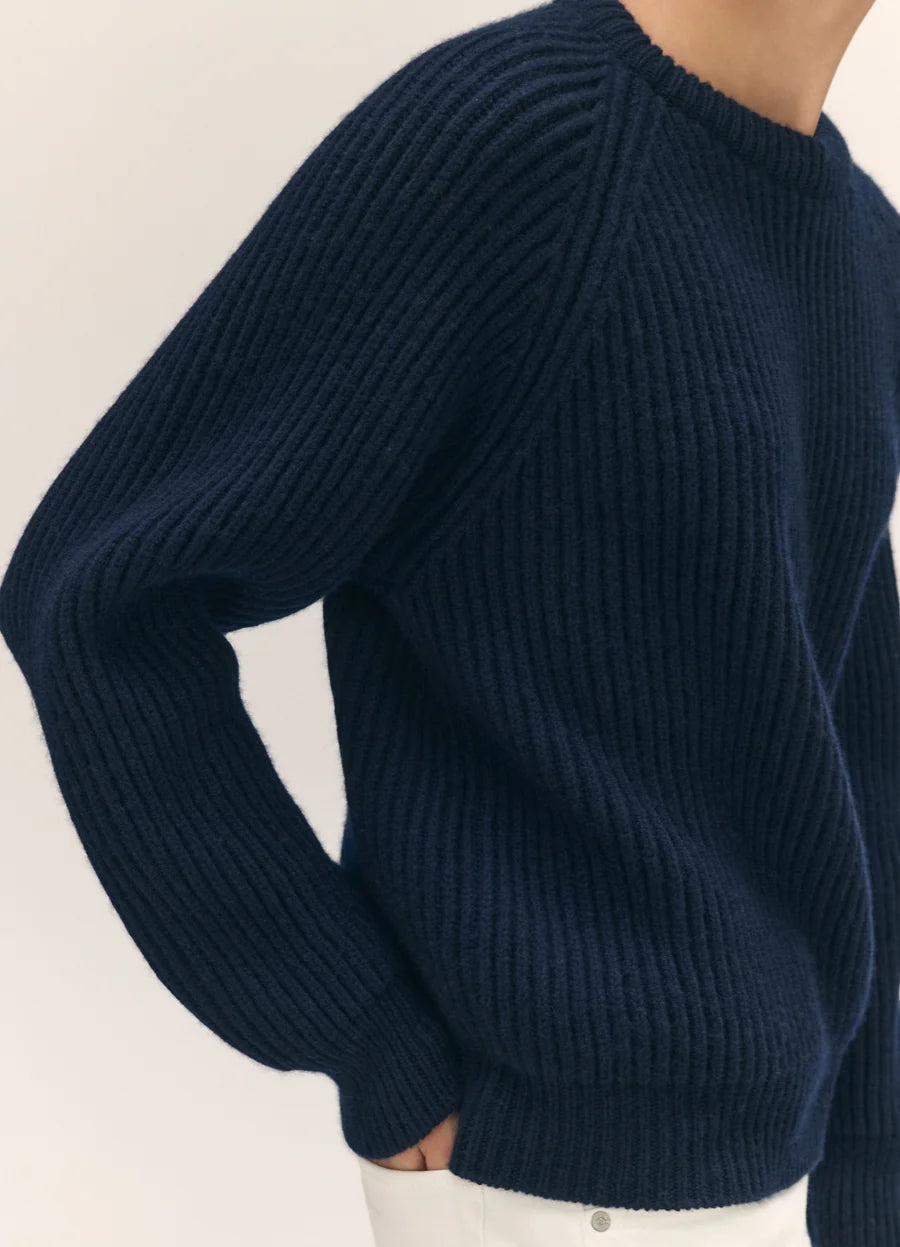 Rowan Rib Crew - Navy