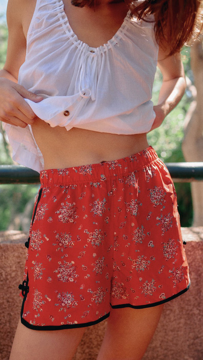 Bibbi Red Begonia Silk Short
