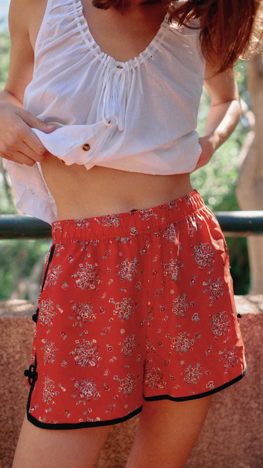 Bibbi Red Begonia Silk Short