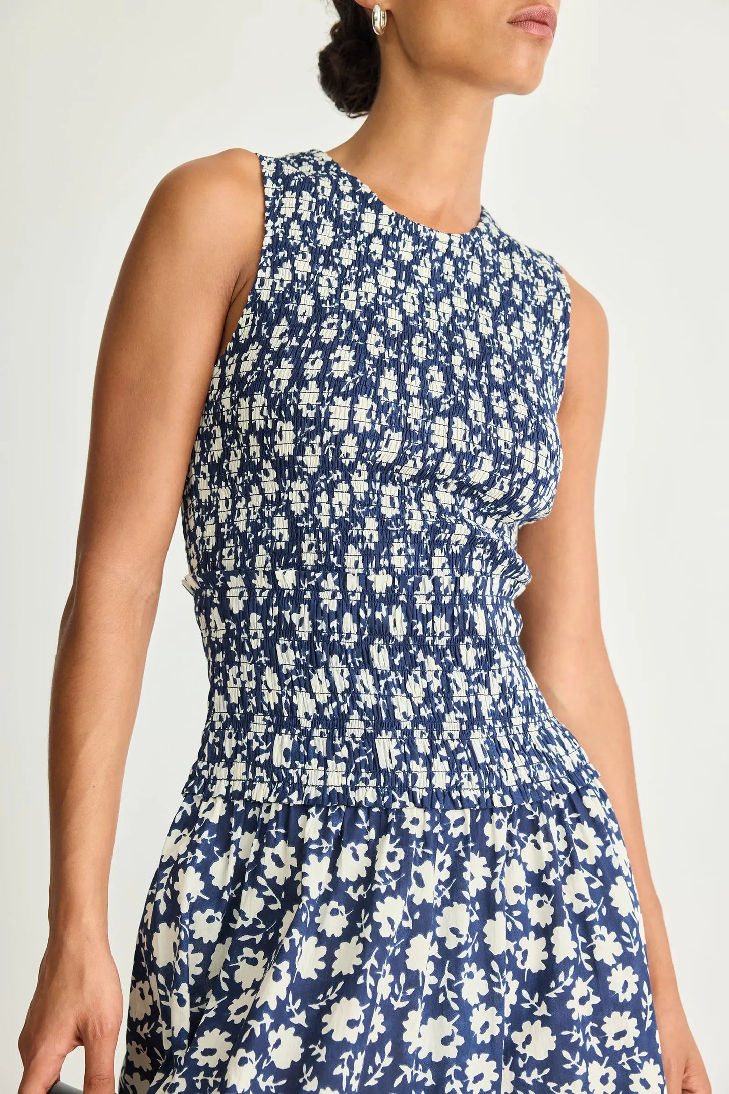 Siempre Tank Maxi - Navy Floral Stamp