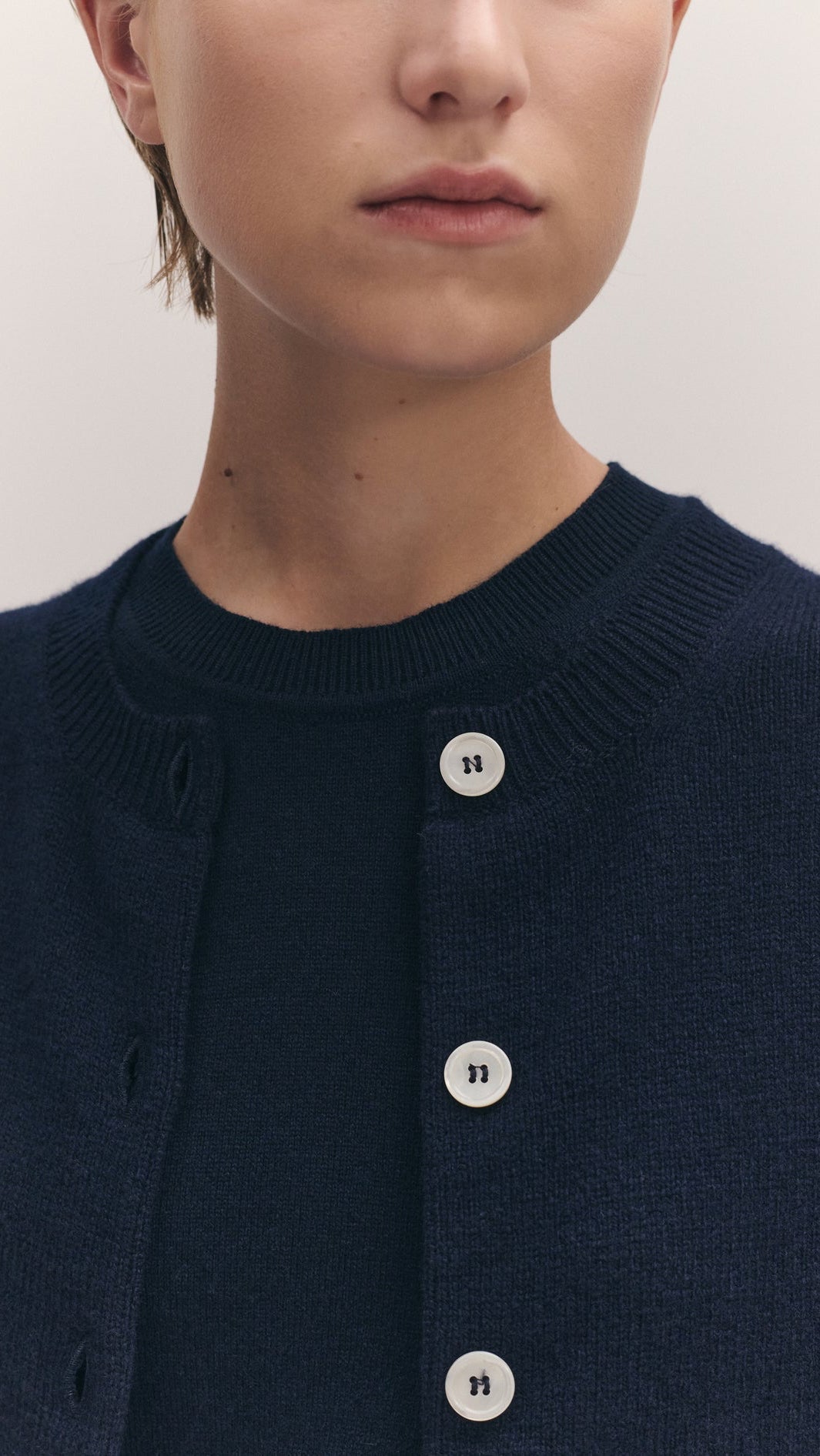 Ada Crewneck Cardigan - Navy