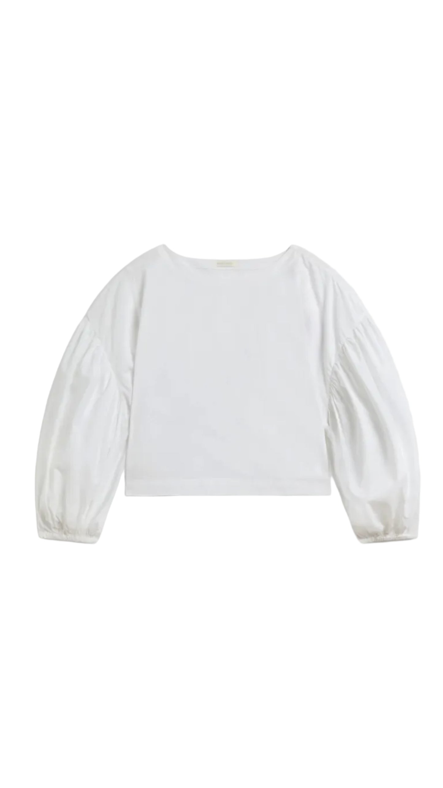 Balon Top in Cotton Poplin - White