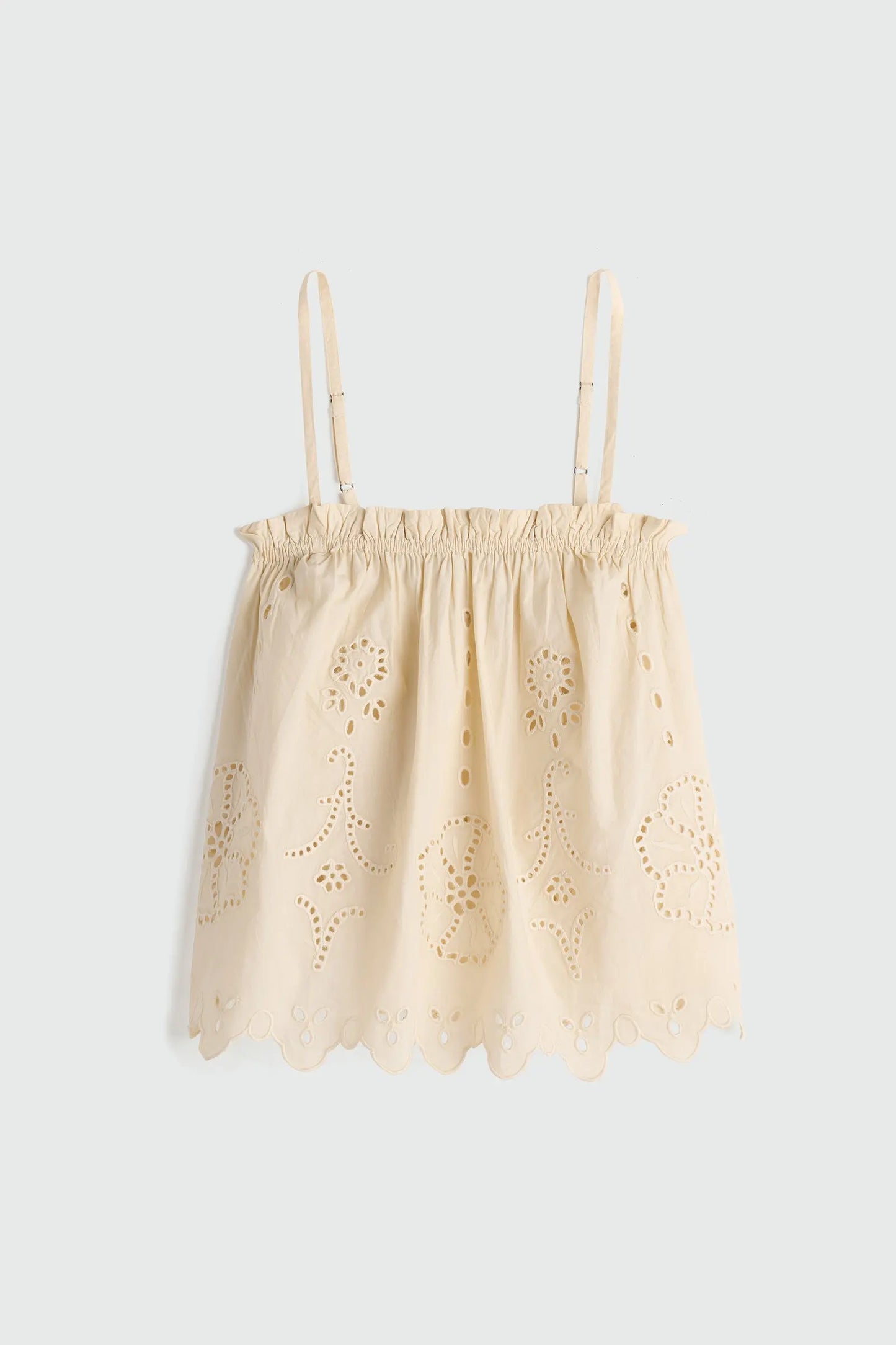 Embroidered Cami Top - Ecru