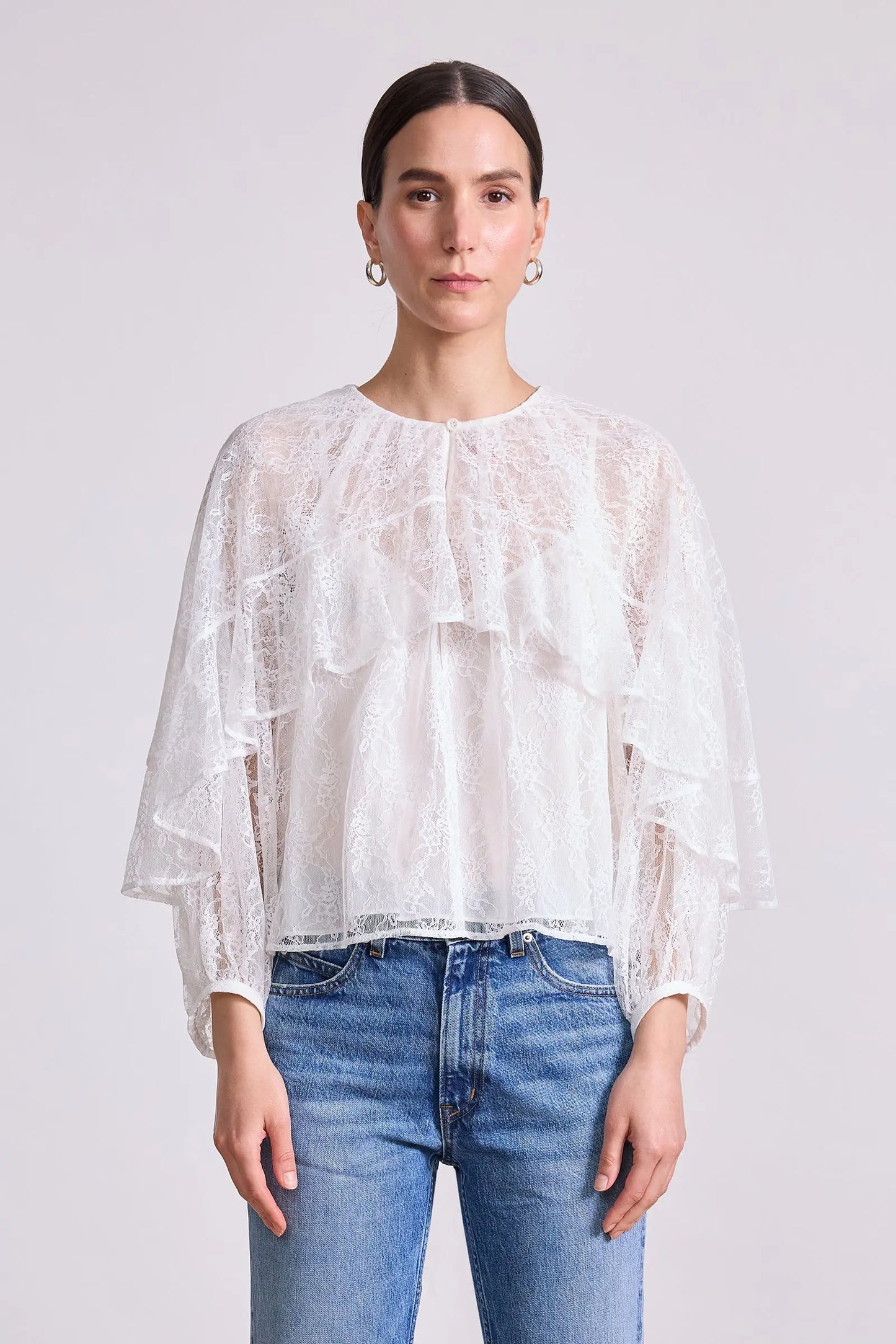 Hazan Ruffle Top (White)