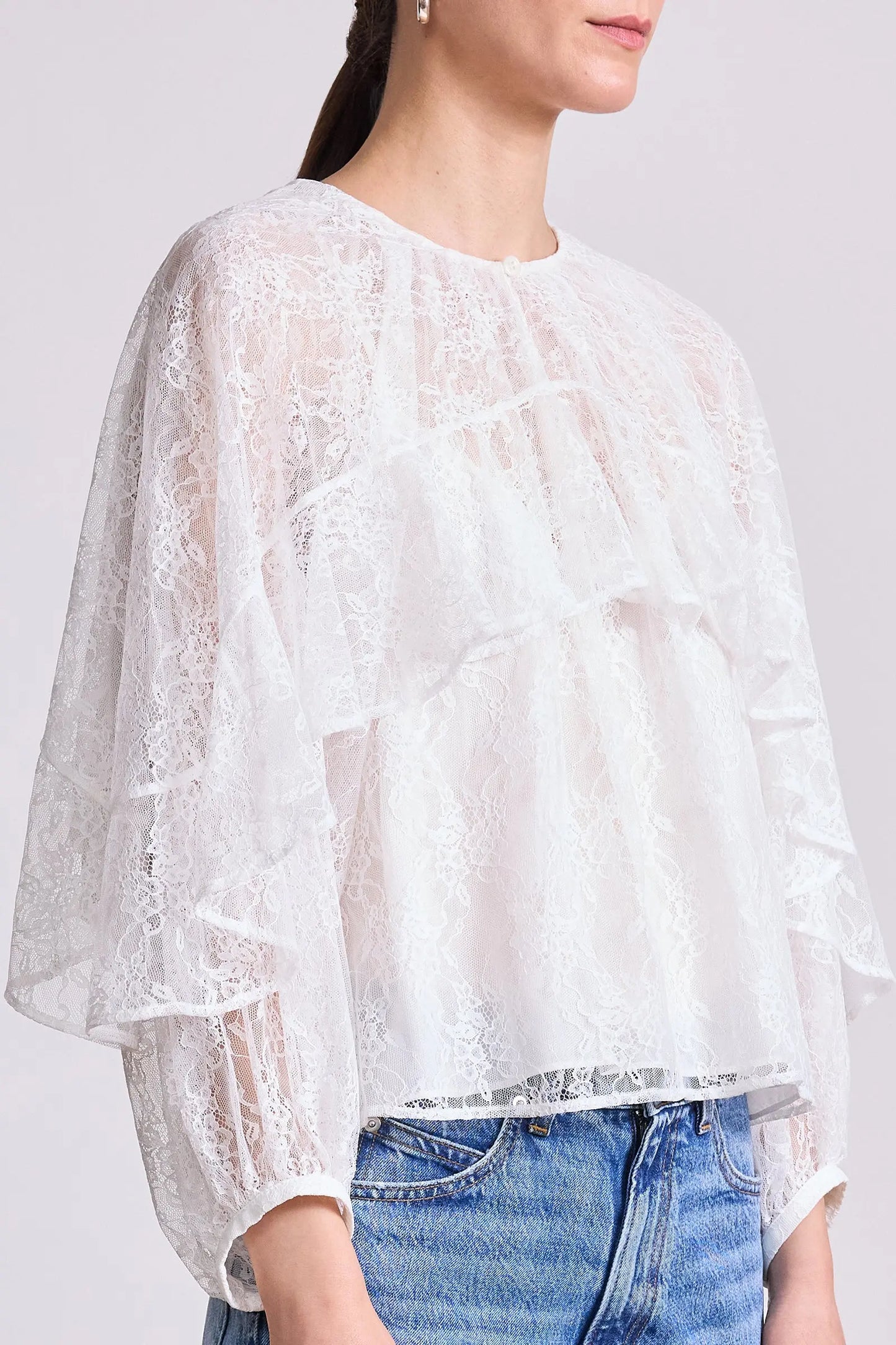 Hazan Ruffle Top (White)