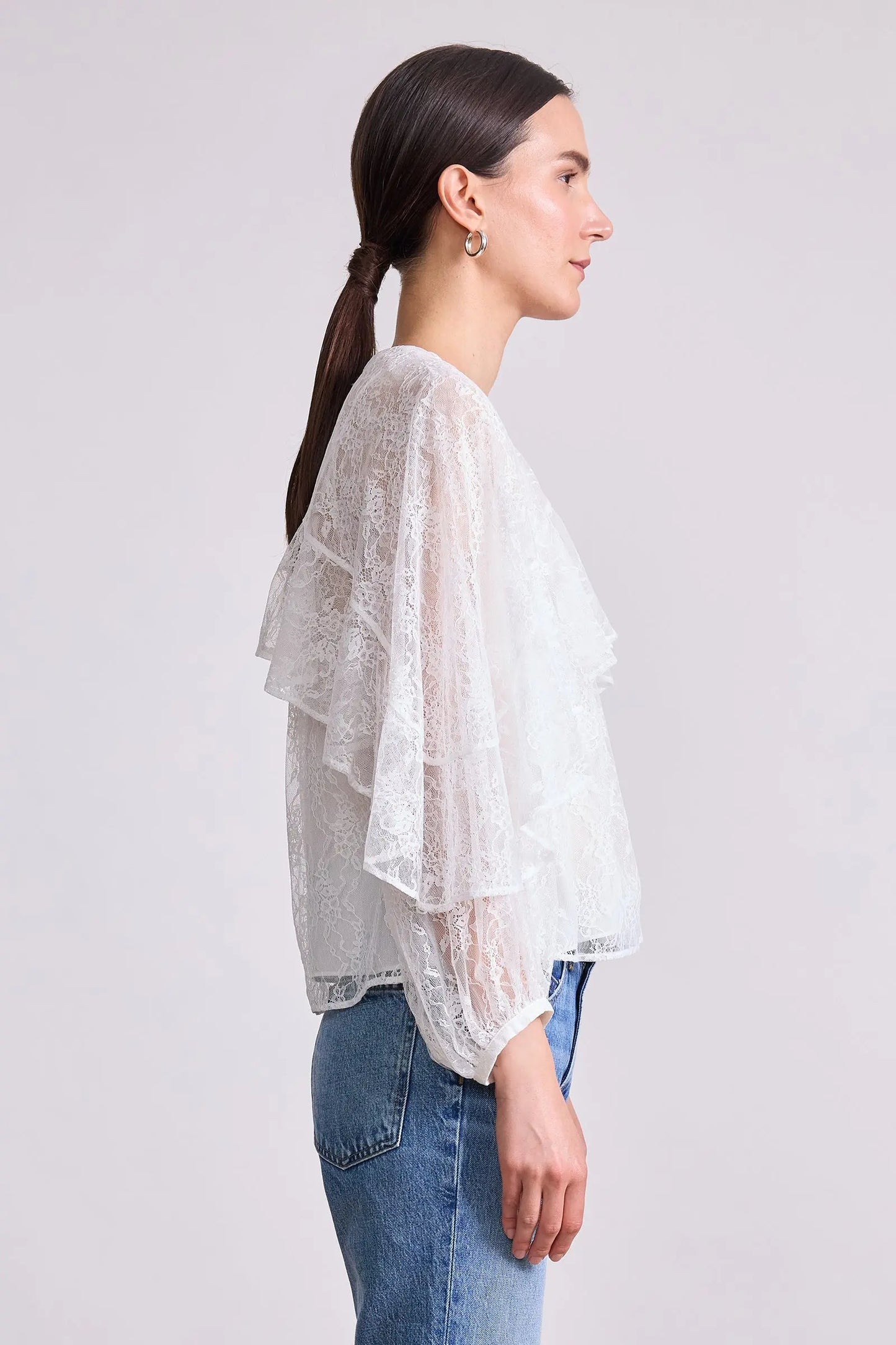 Hazan Ruffle Top (White)