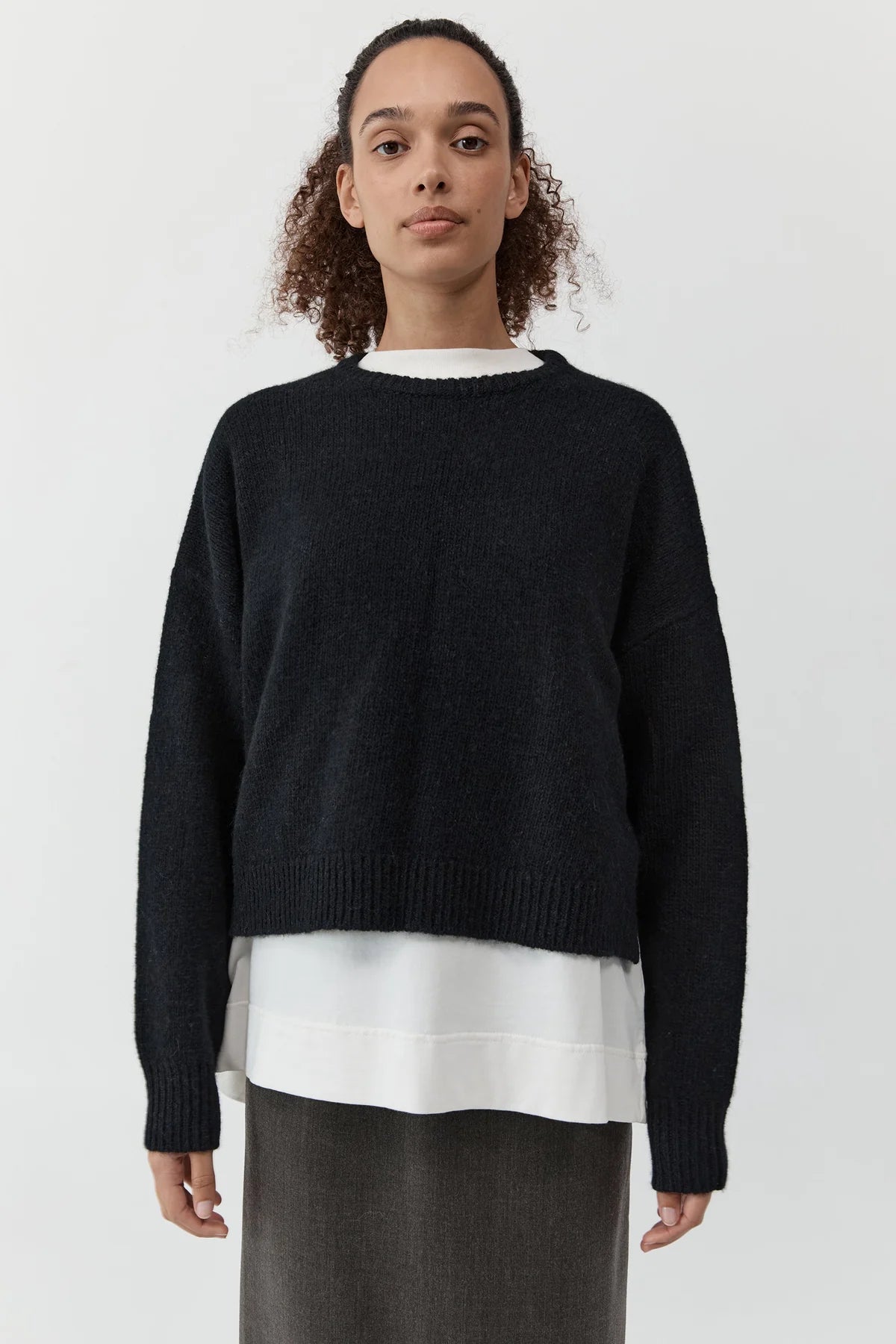 Cropped Sweater- Black
