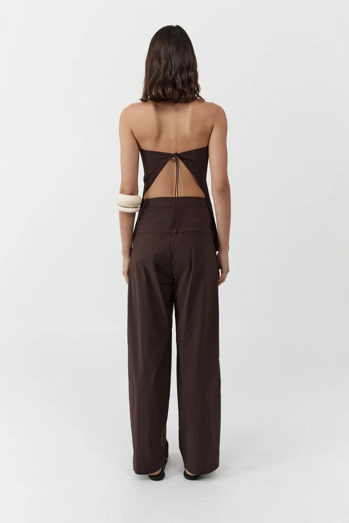 Relaxed Pleat Pants- Bark