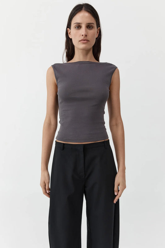 Organic Cotton Ballerina Top - Soot