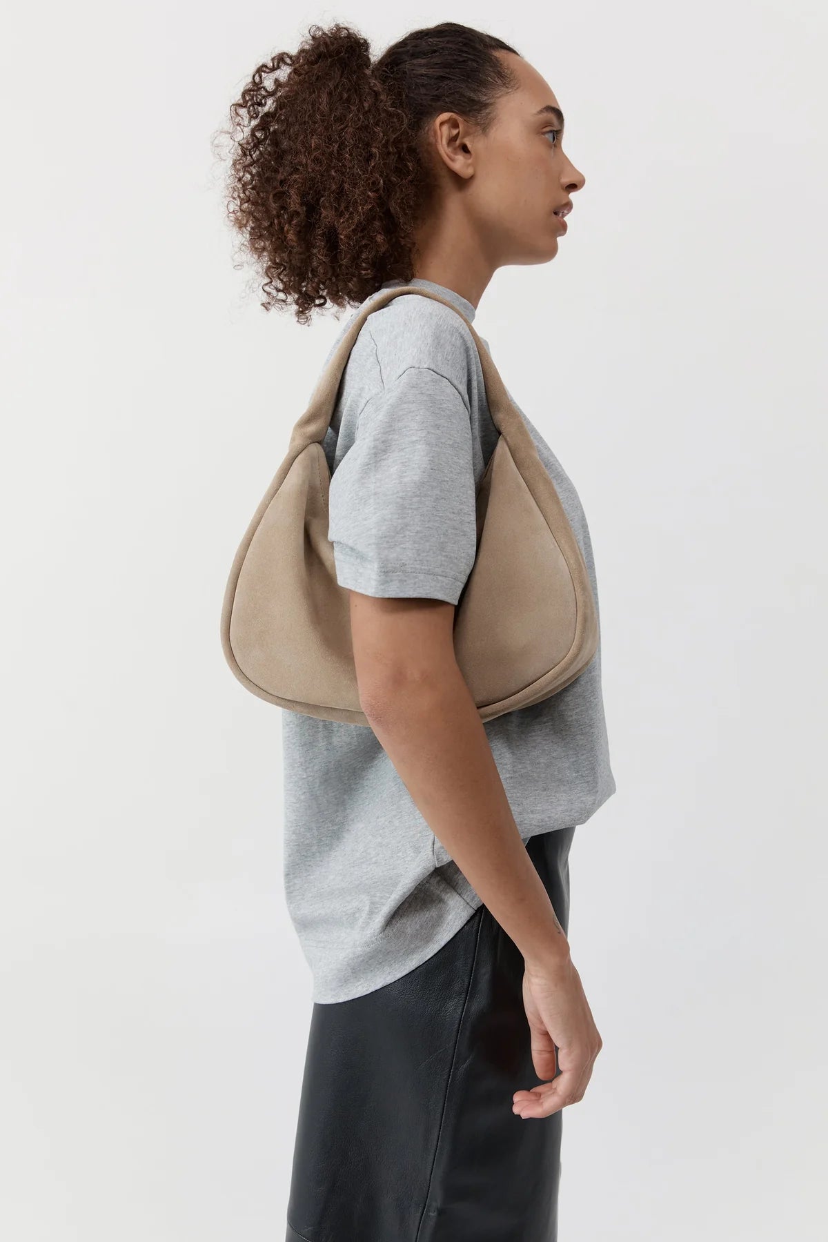 Suede Large Bon Bon Bag - Rock