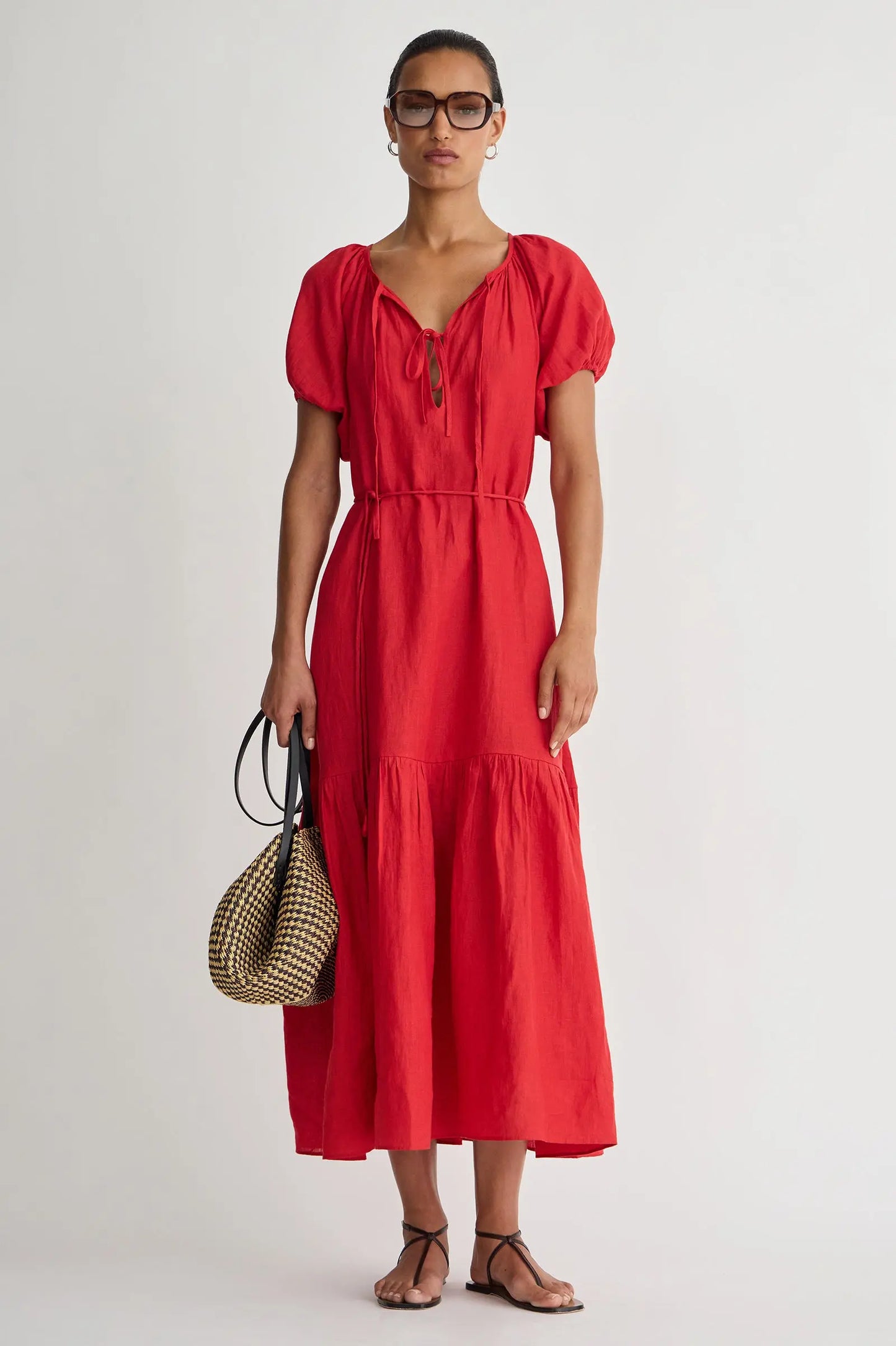 Dita Front Tie Maxi in Racing Red