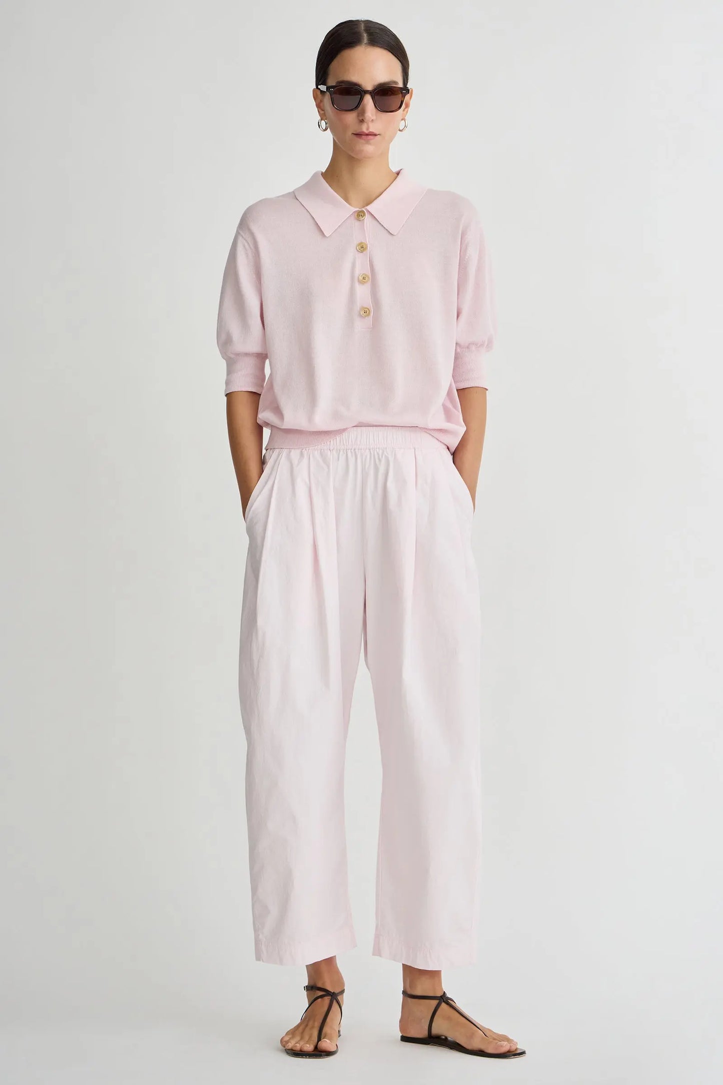 Spa Pleat Pant - Rosewater