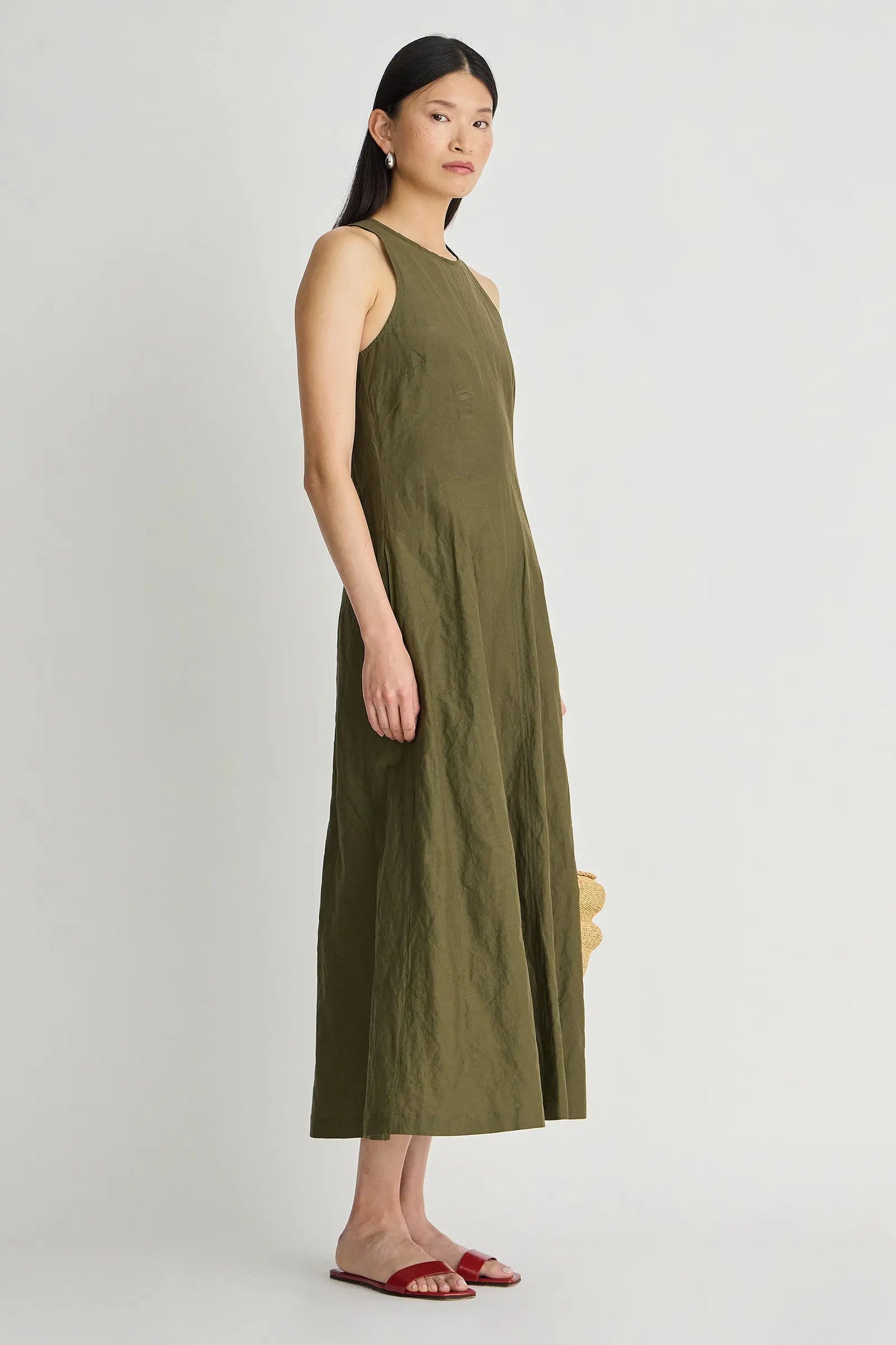 Sculpted Uma Sleeveless Maxi - Dark Olive