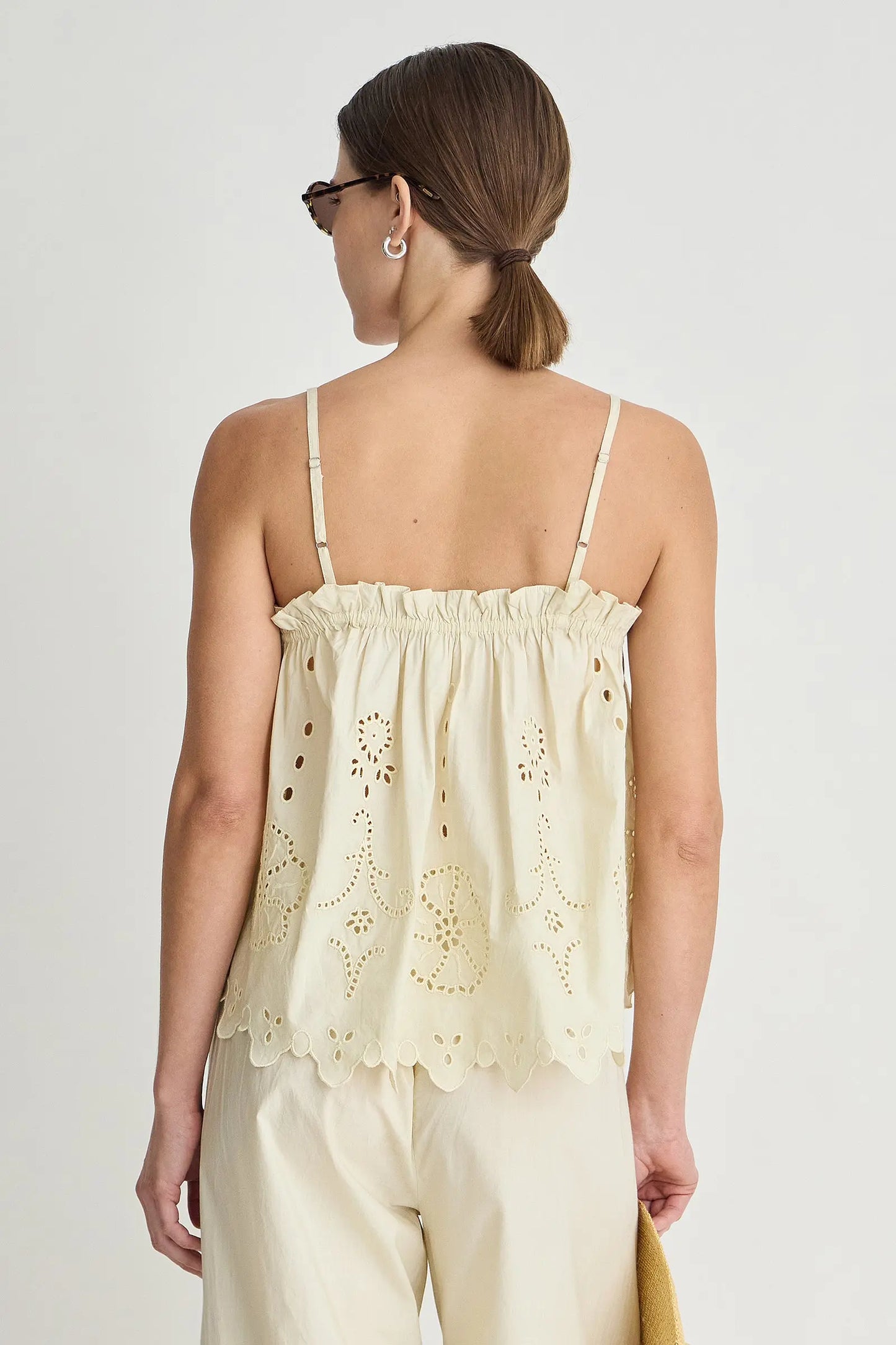 Embroidered Cami Top - Ecru