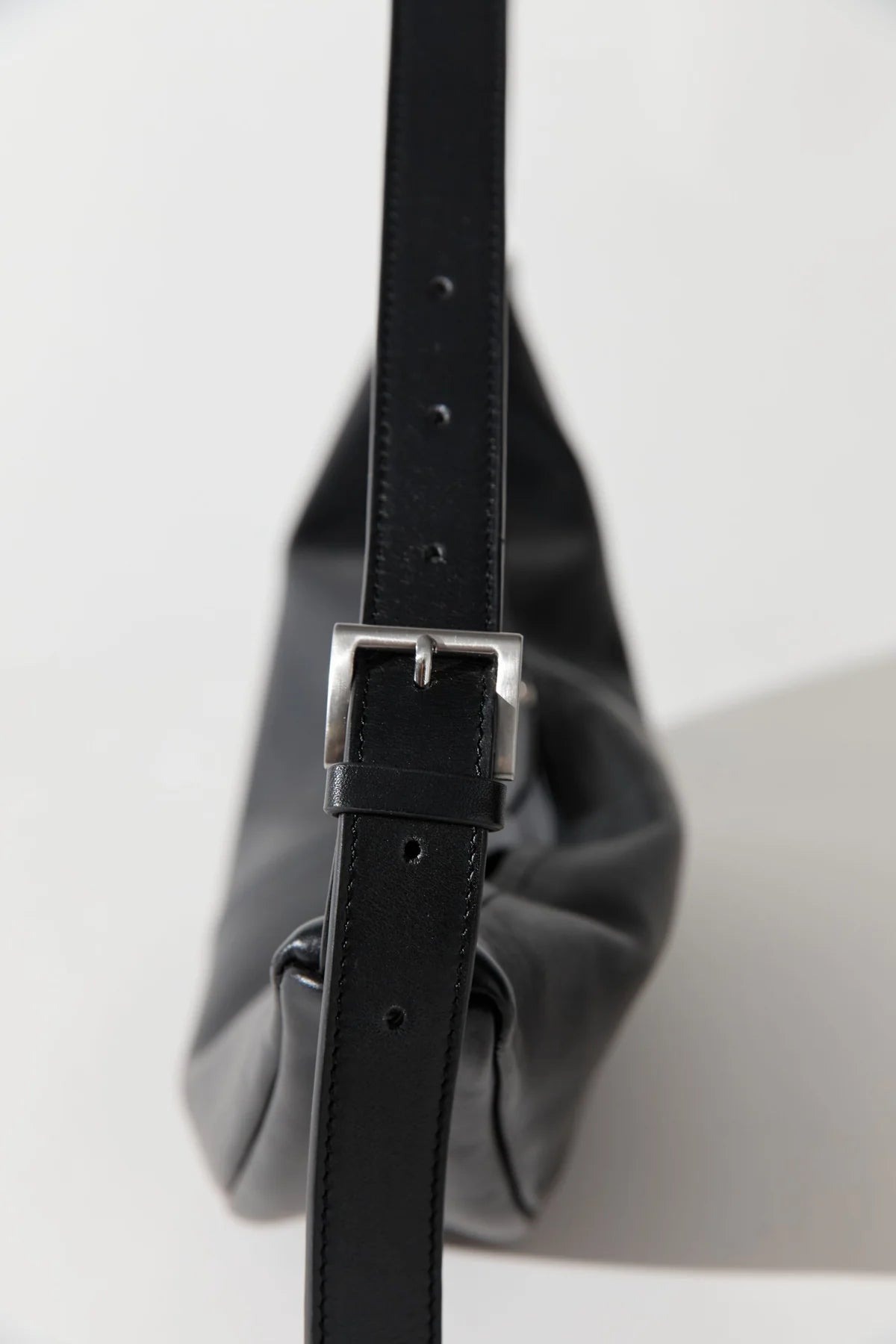 Adjustable Slim Crescent Bag - Black