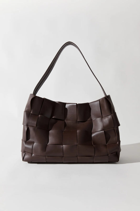 Woven Large Tote - Chocolate