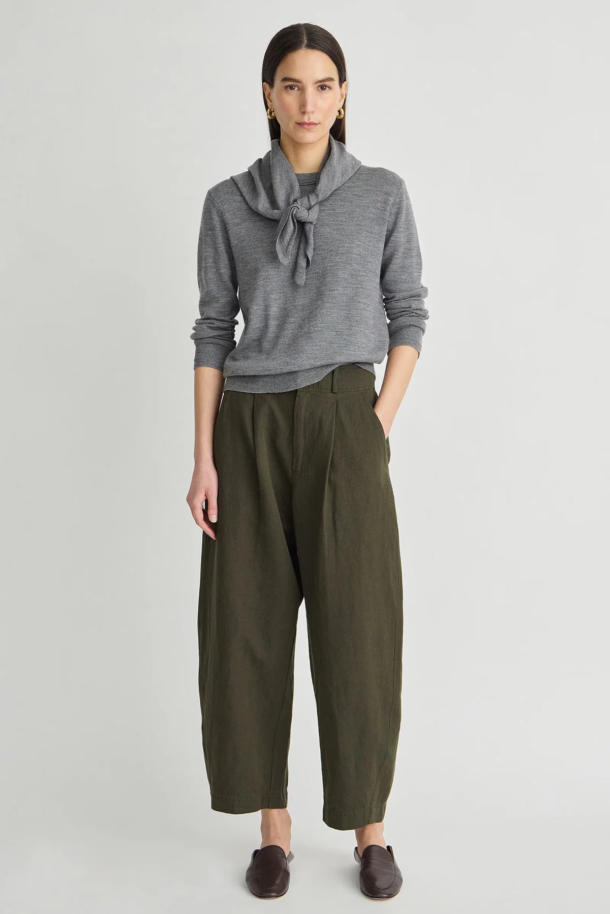 Petite Bari Crop Trouser- Rosin