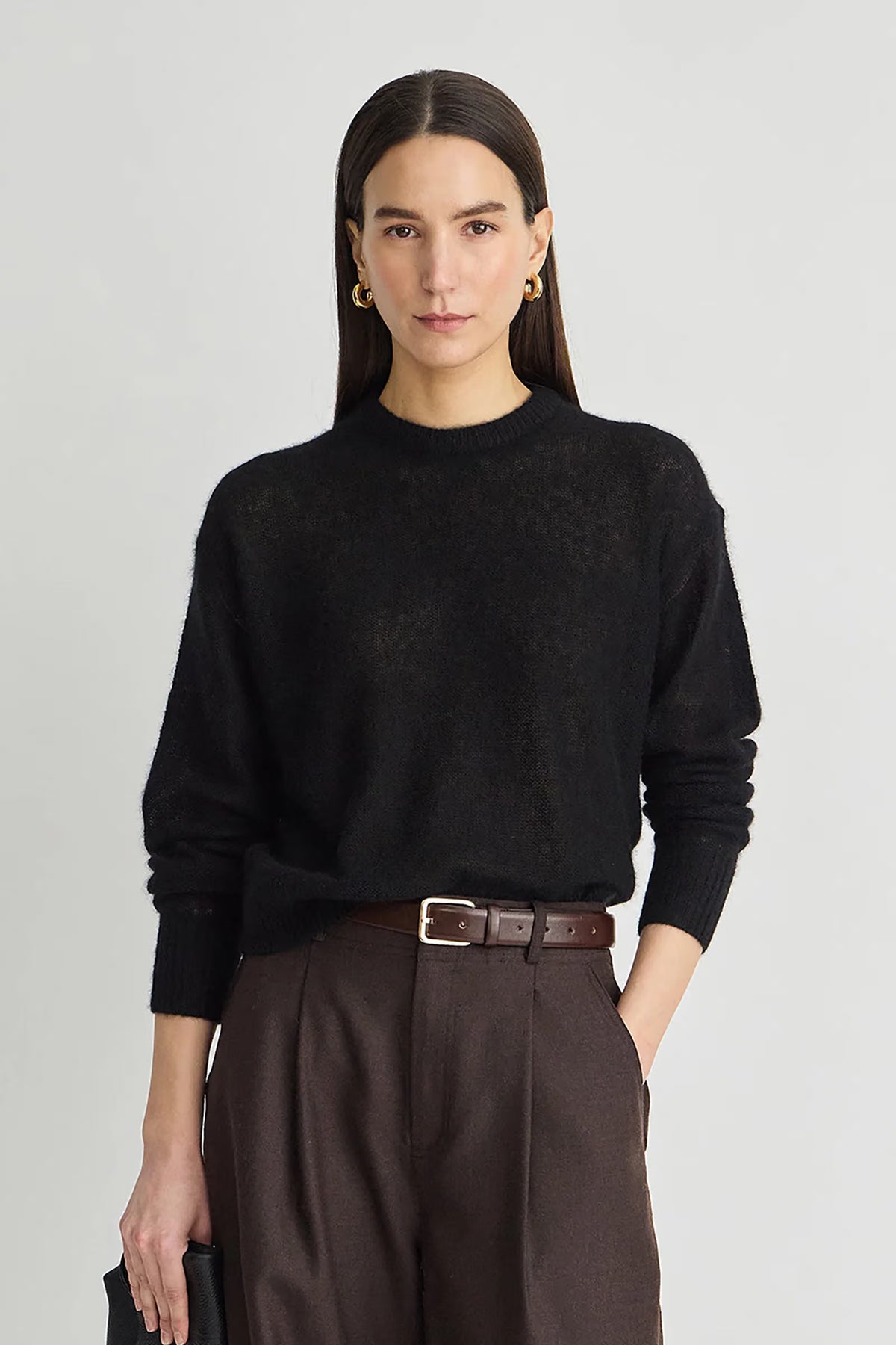Softest Tissue Weight Sweater-Black