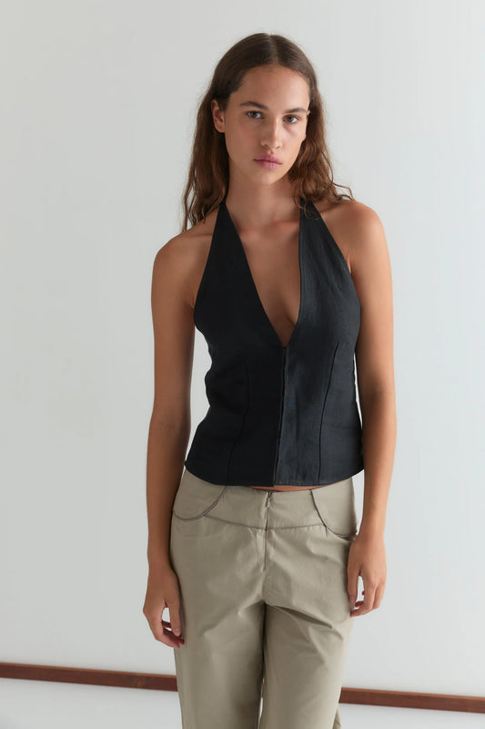 Close Halter Top - Black