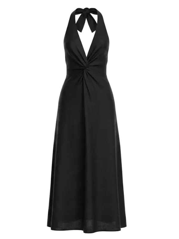 Salome Halter Maxi - Black