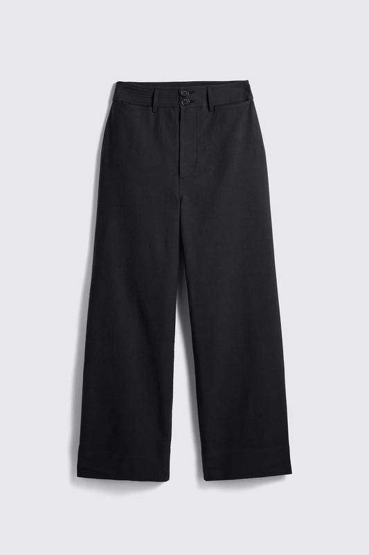 Black pants on a light gray background