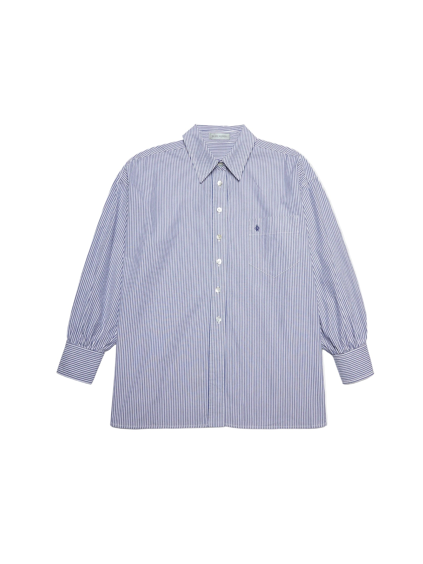 Kappa Shirt in Cotton Poplin - Navy Stripe