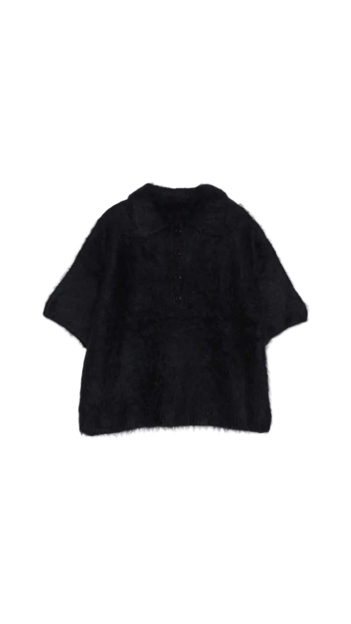 Compact Knit Polo in Black