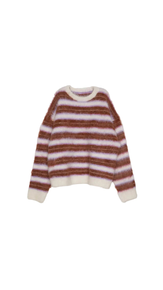 Fuzzy Striped Sweater in Stripes