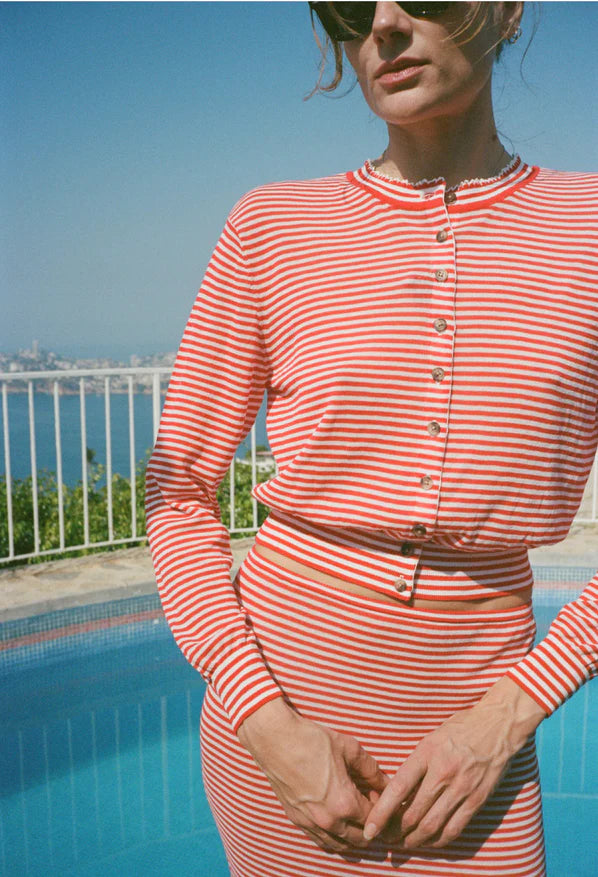 Hydra Red Stripe Cardigan